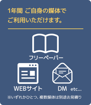 1年間ご自身の媒体でご利用いただけます。