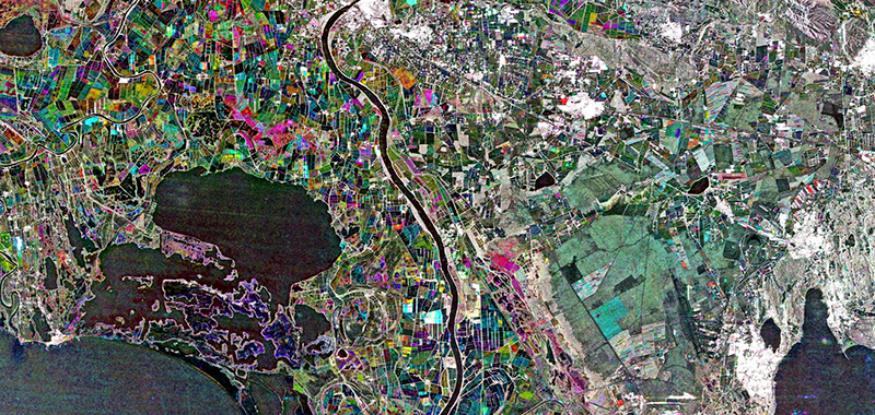 Camargue delta, France, satellite image