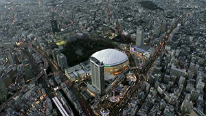 東京ドーム　夜景　ヘリ　空撮